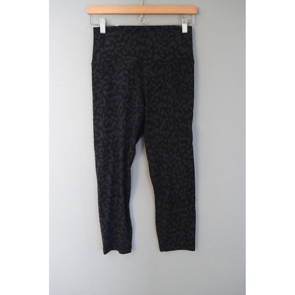 Lululemon Align HR Crop 21" Size 6 Black Formation Camo Leggings Mens Workout